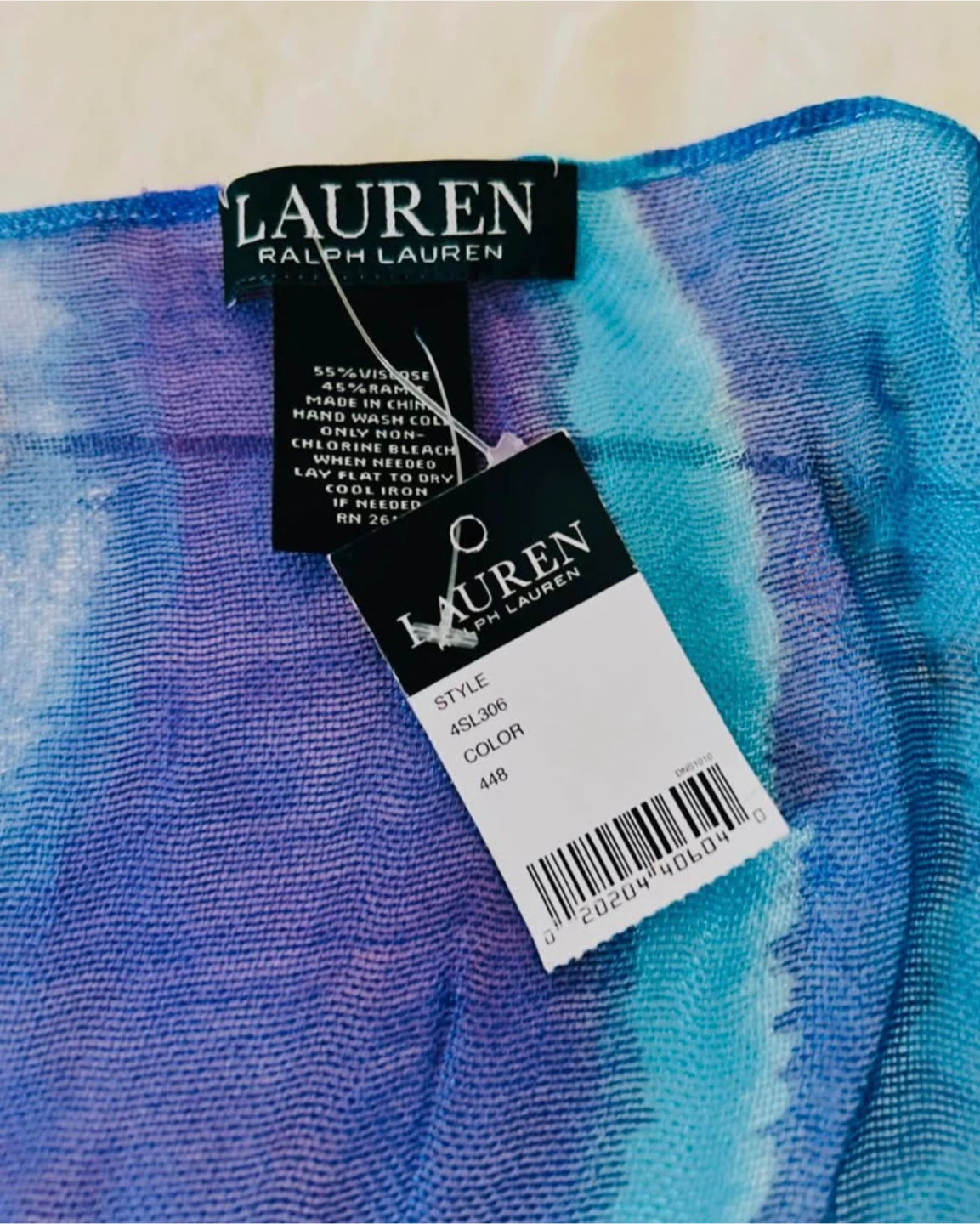 BNWT Ralph Lauren Watercolor Scarf - photo 3