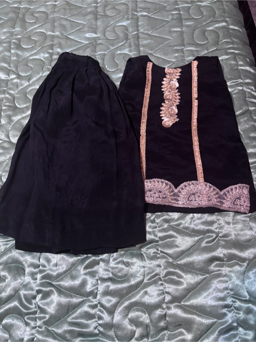 Black Salwar Kameez with Gold Embroidery