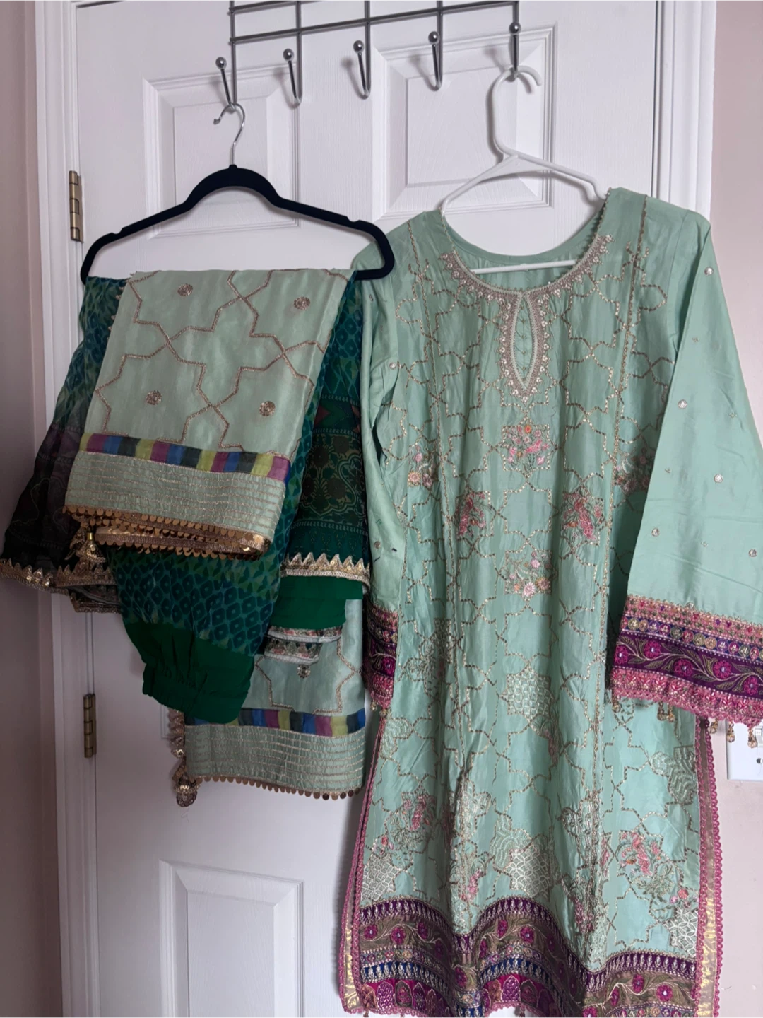 Pakistani Lawn Suit - Mint Green
