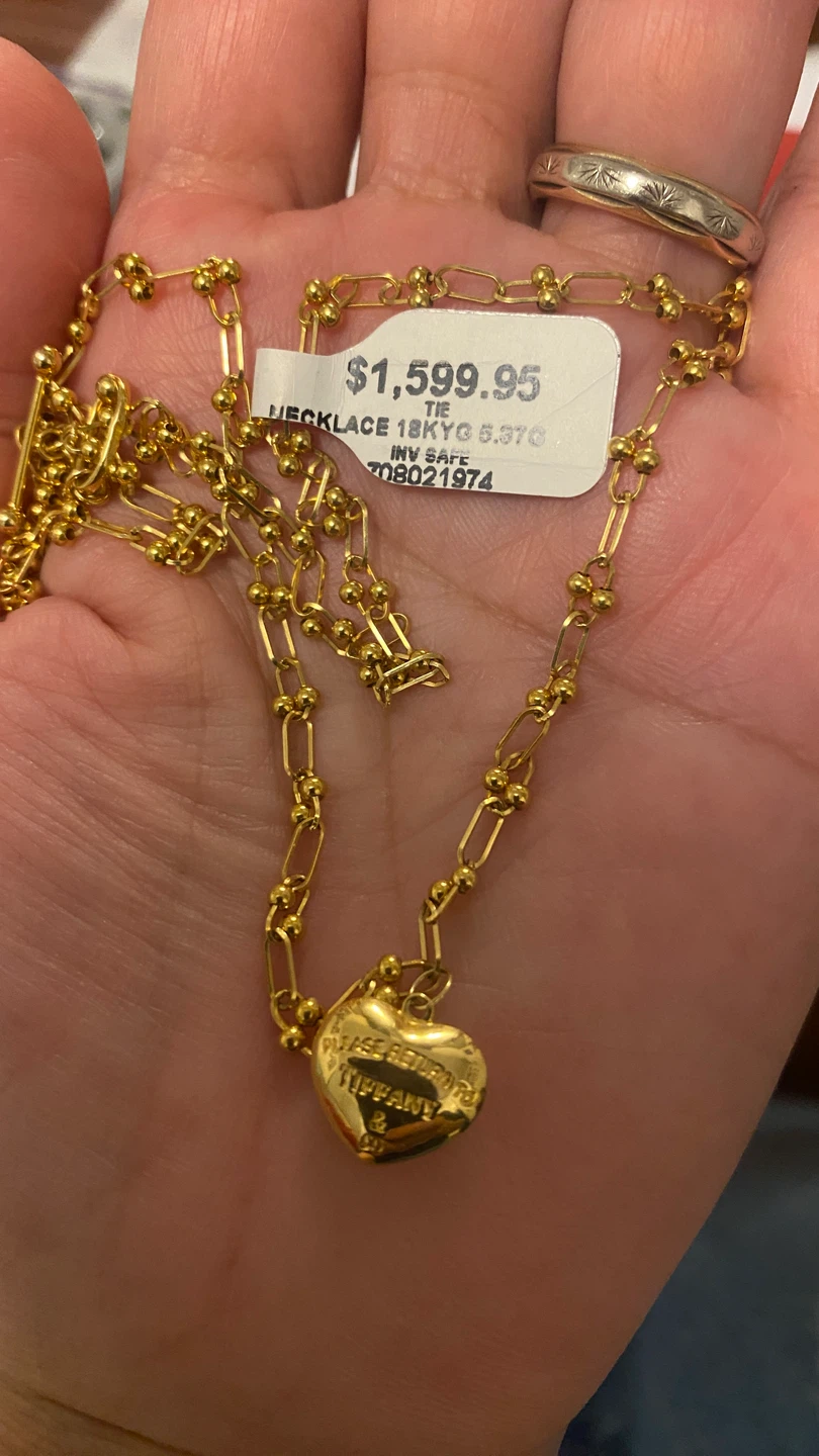 Tiffany & Co. 18K Yellow Gold Heart Tag Necklace