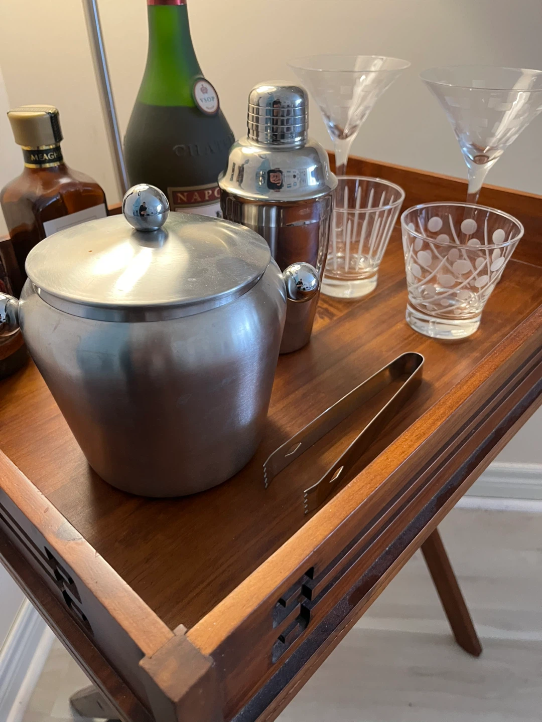 Bar Cart Set with Ice Bucket, Shaker, and Glasses - photo 2