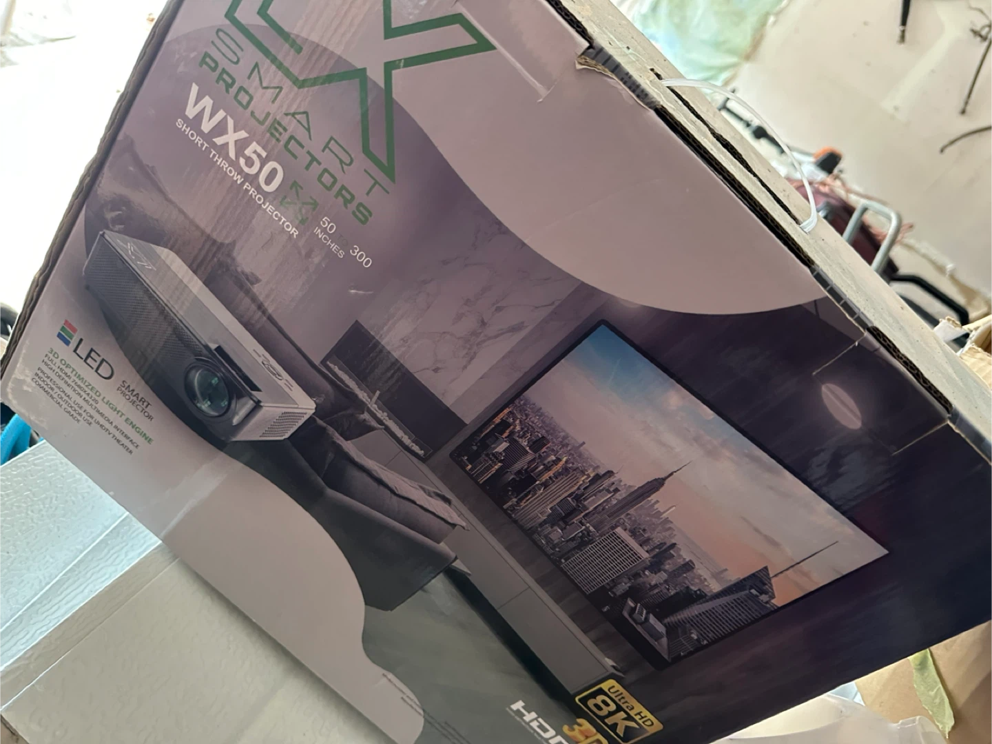 LX SMART Projector and Pull down Screen