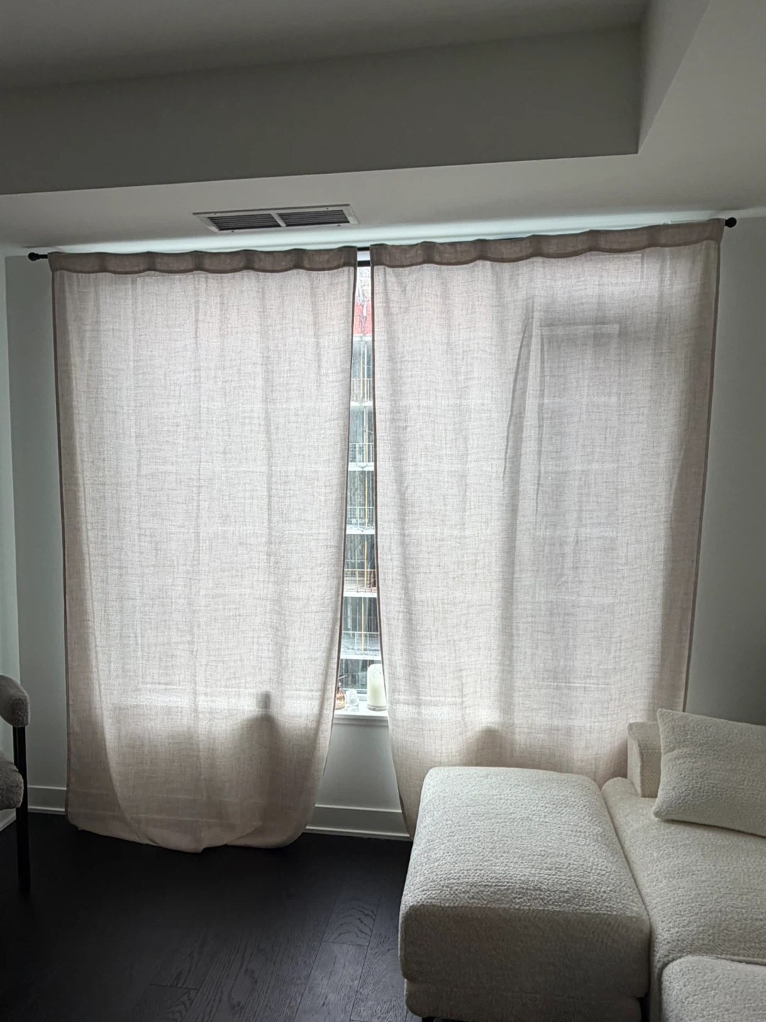 Black Metal Curtain Rod - adjustable up to 96” L