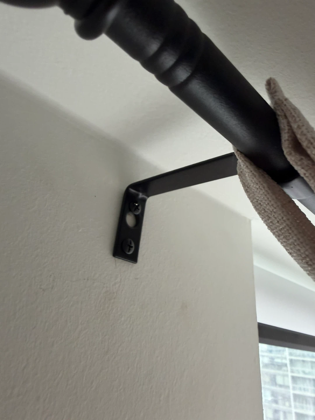 Black Metal Curtain Rod - adjustable up to 96” L - photo 4