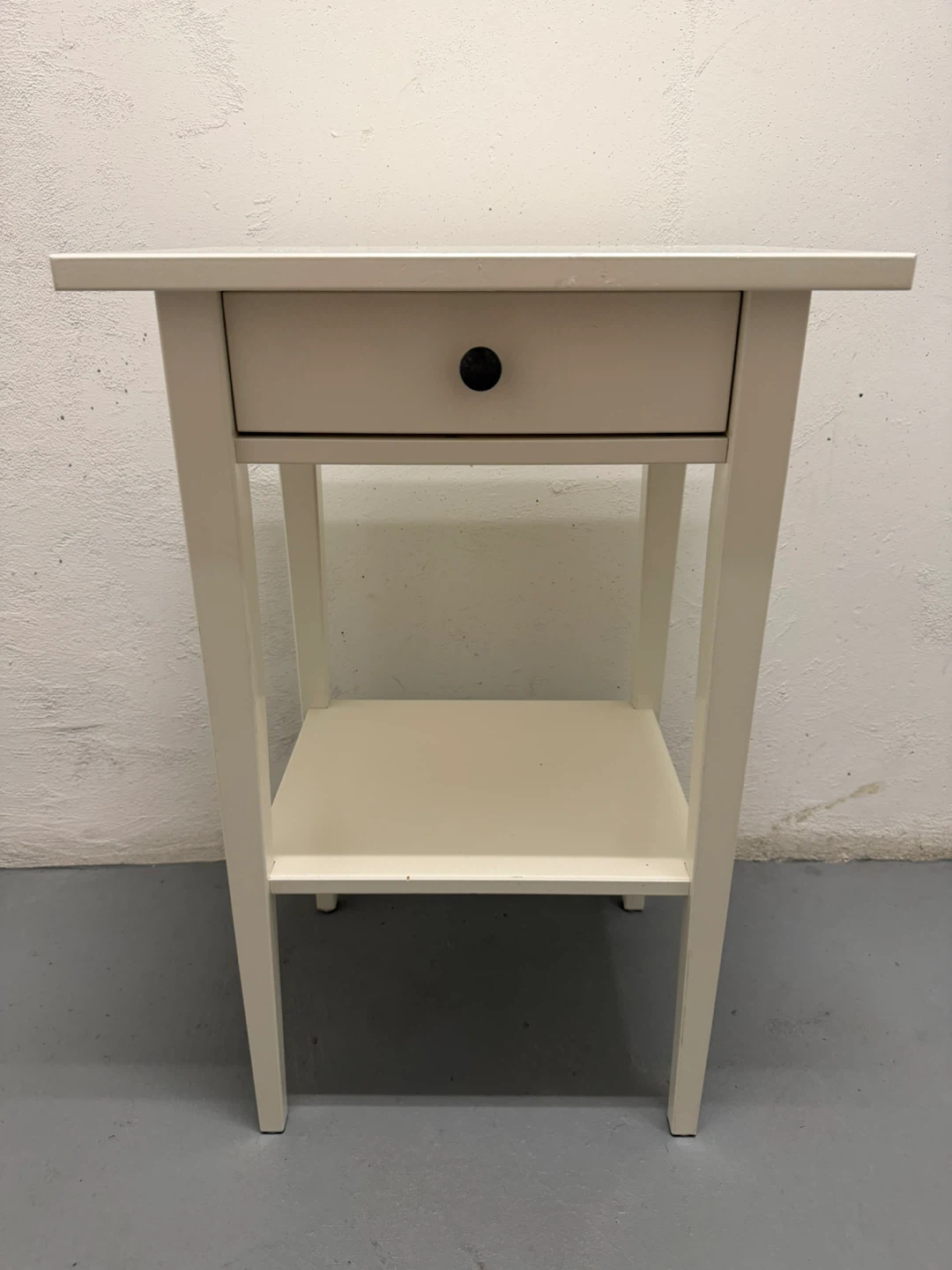 White Side Table with Drawer
