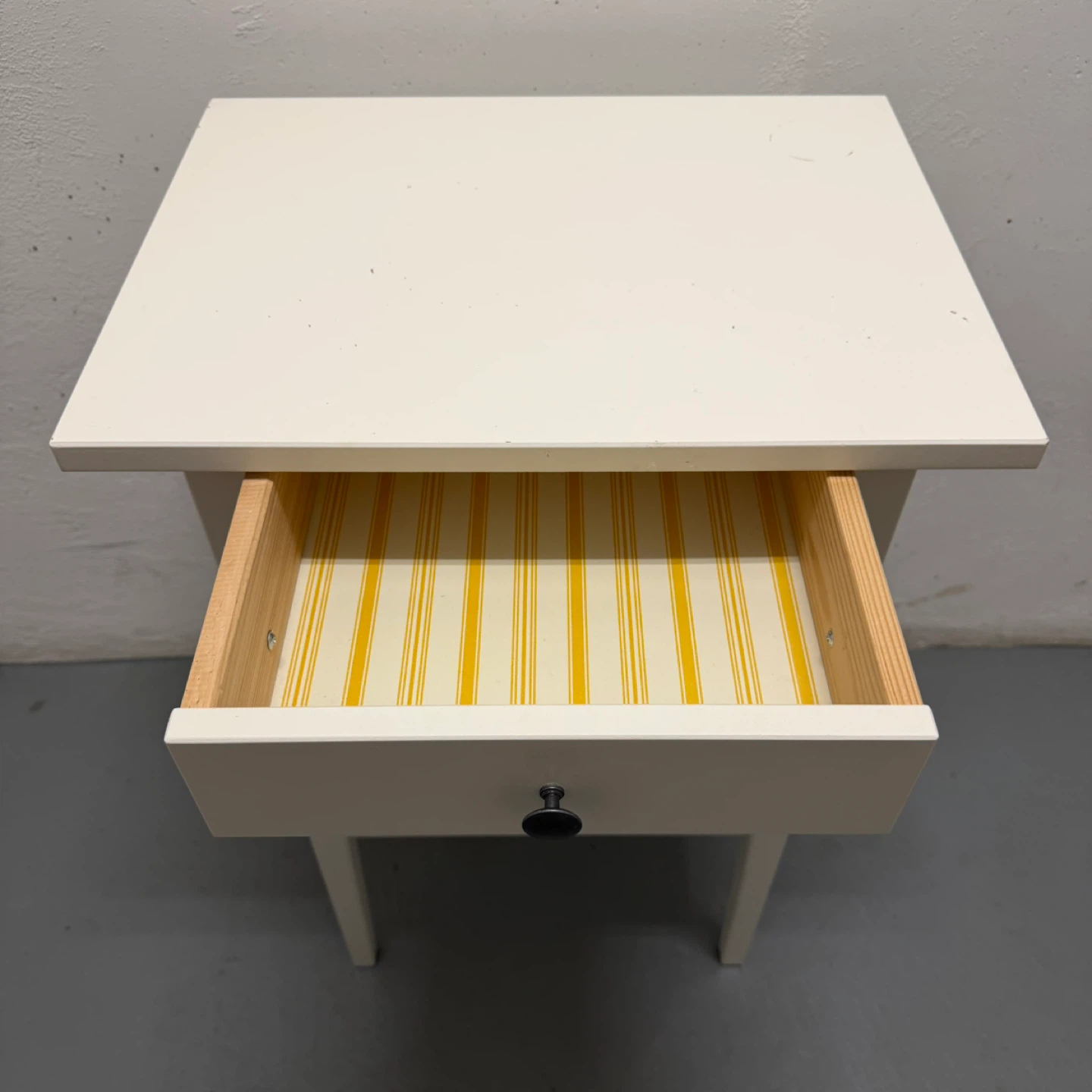 White Side Table with Drawer - photo 2