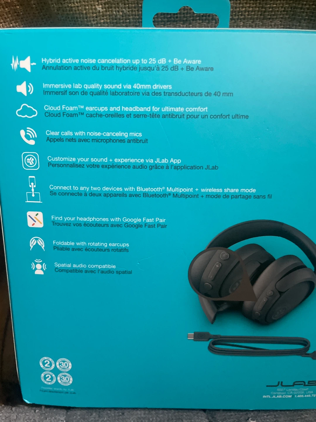 JLab JBuds Lux ANC Wireless Over-Ear Headphones - Graphite - photo 3