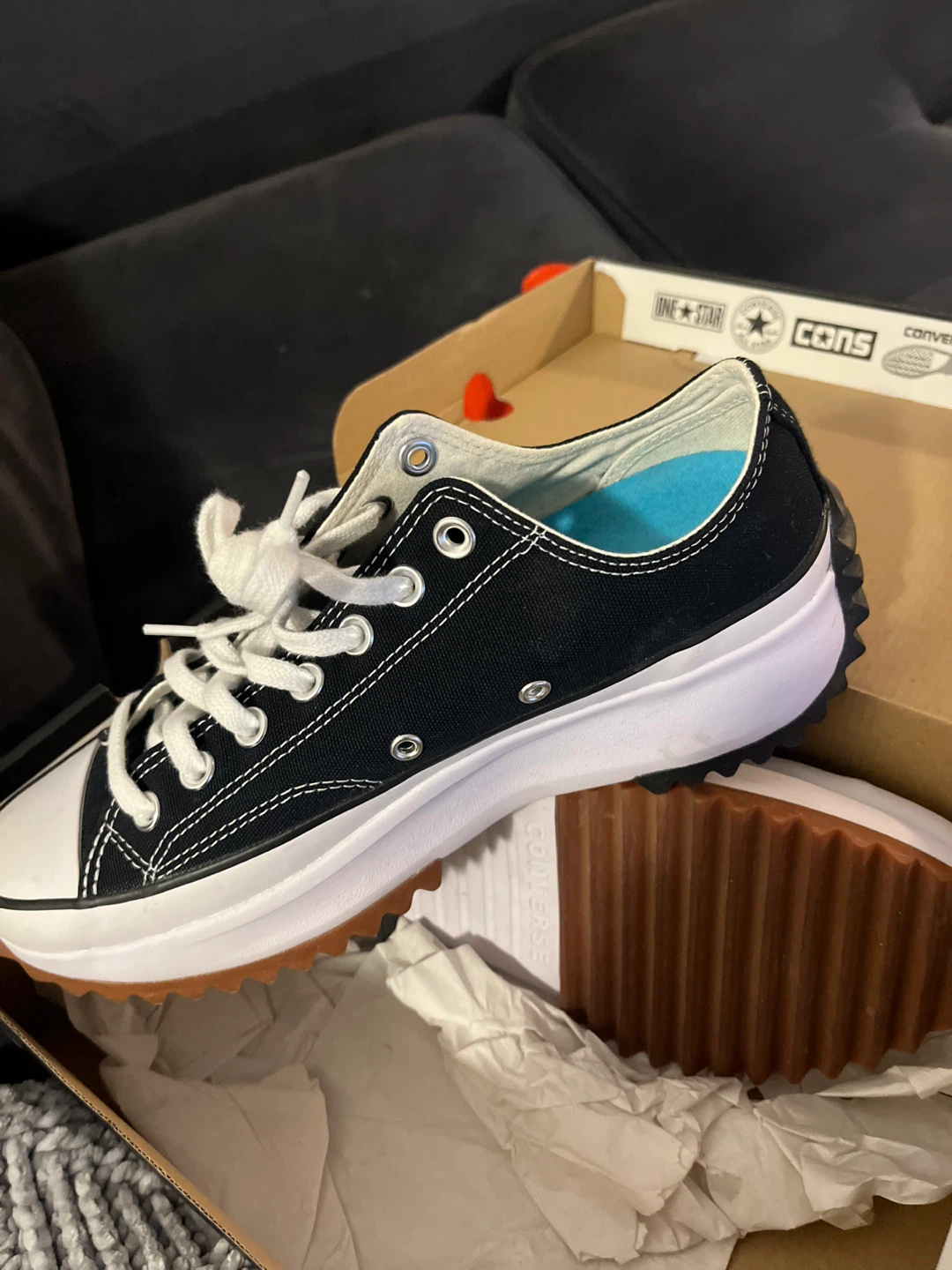 Converse Run Star Hike Black White Gum Sole Sneakers