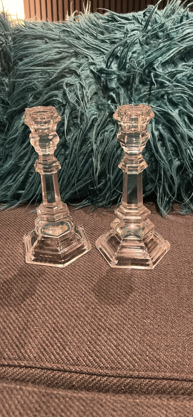 Tiffany and Co. Glass Candlesticks