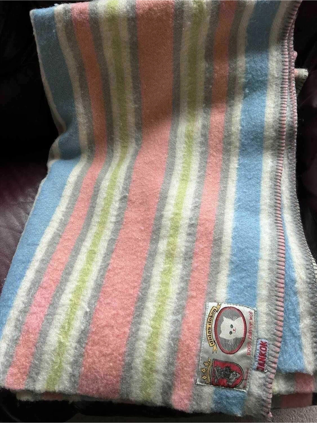 Vintage 100% Wool Blanket from Holland