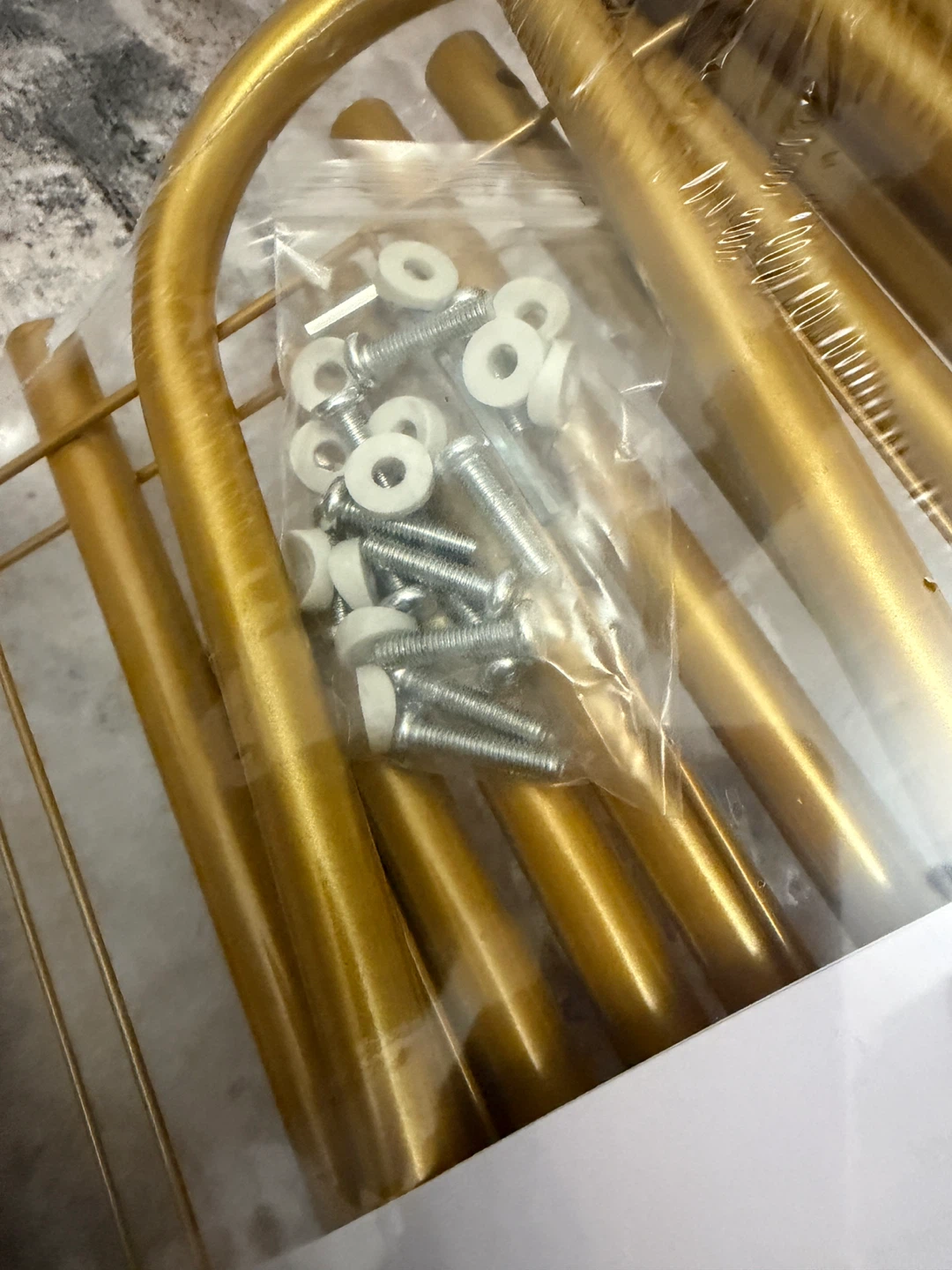Brand new Metal Gold Garment Rack with Two Shelves - photo 2