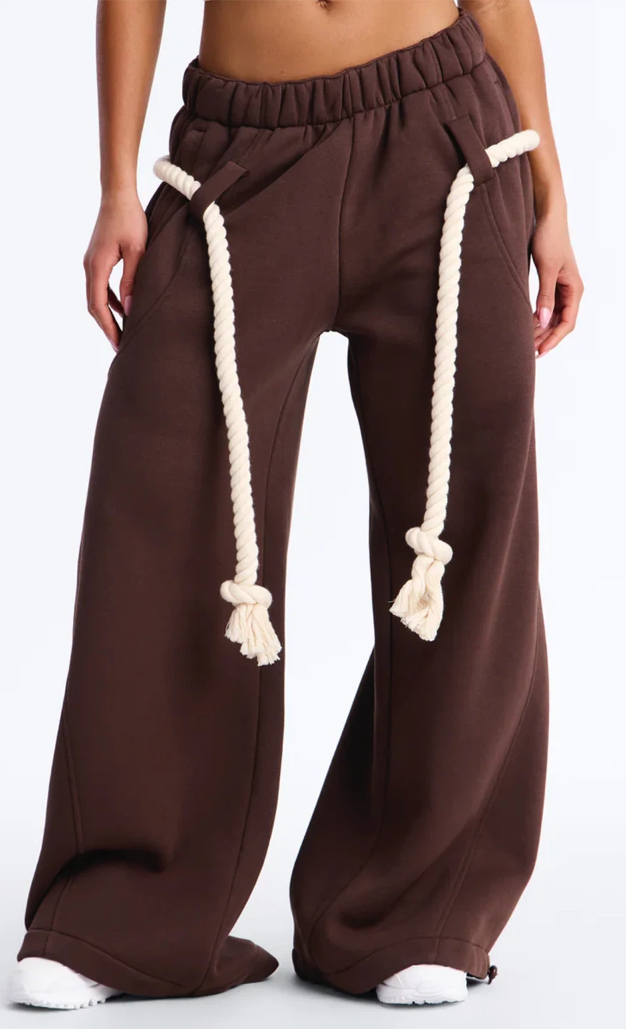 Fashion Nova Rope Me In Baggy Barrel Sweatpants Chocolate Size L - photo 2