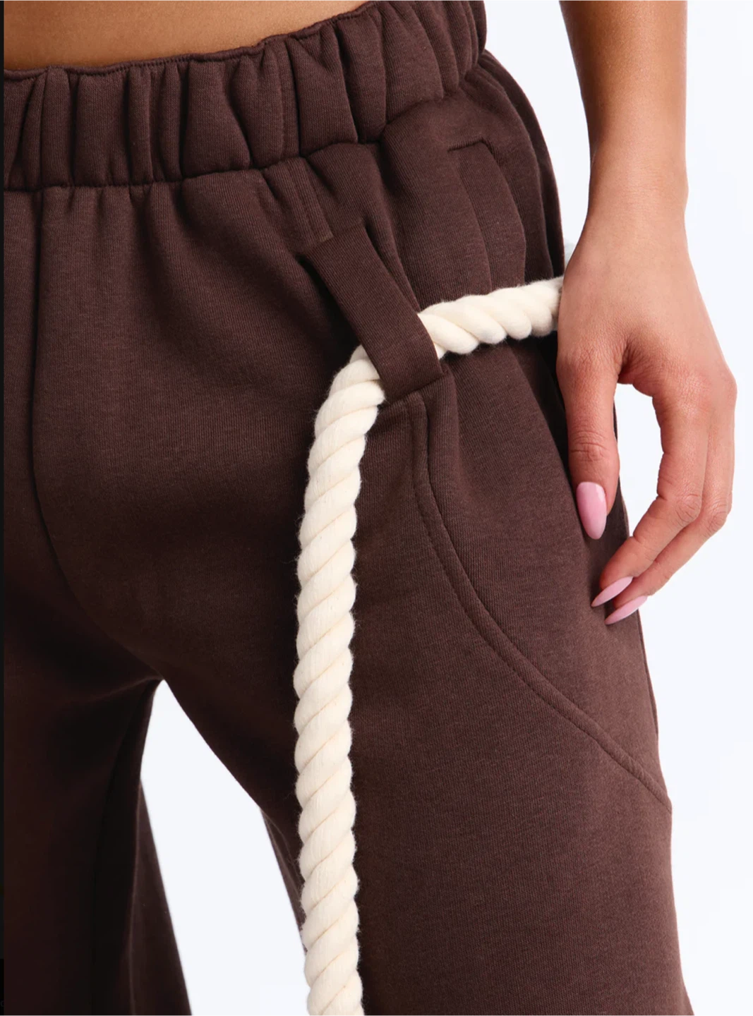 Fashion Nova Rope Me In Baggy Barrel Sweatpants Chocolate Size L - photo 4