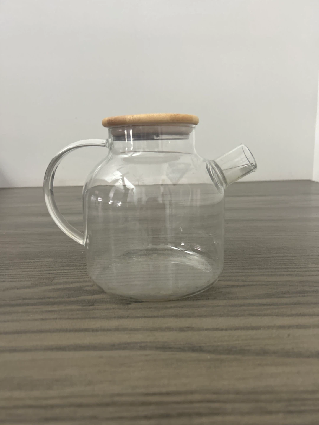 Glass Teapot with Wood Lid
