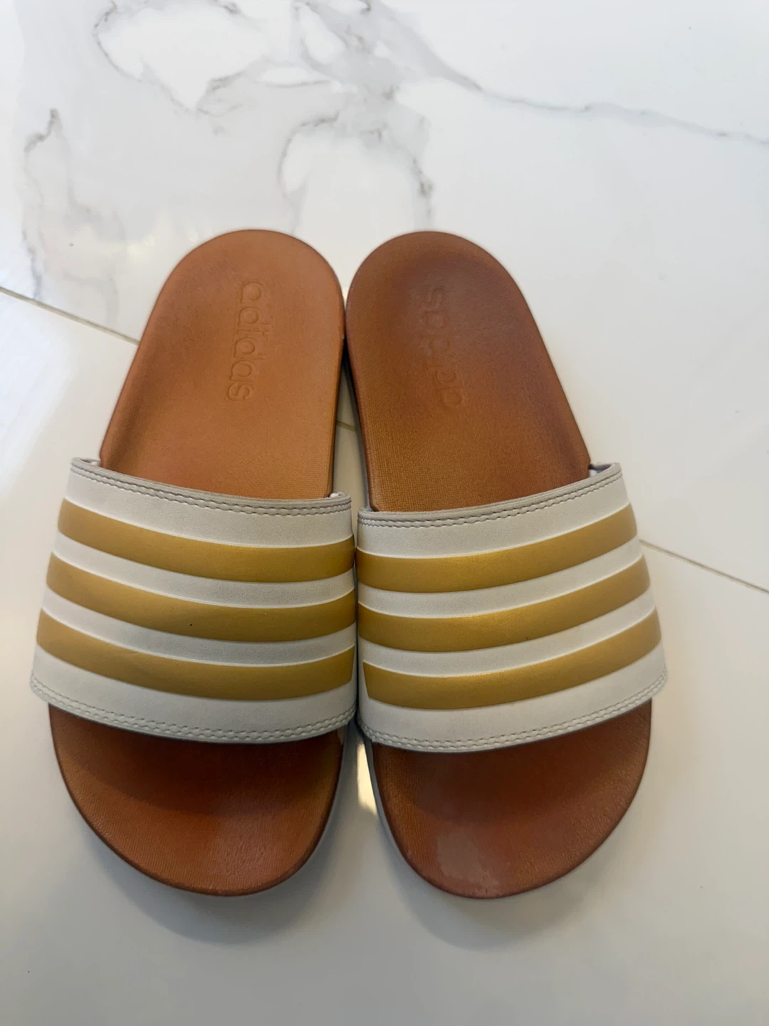 Adidas Slides White Gold - photo 2