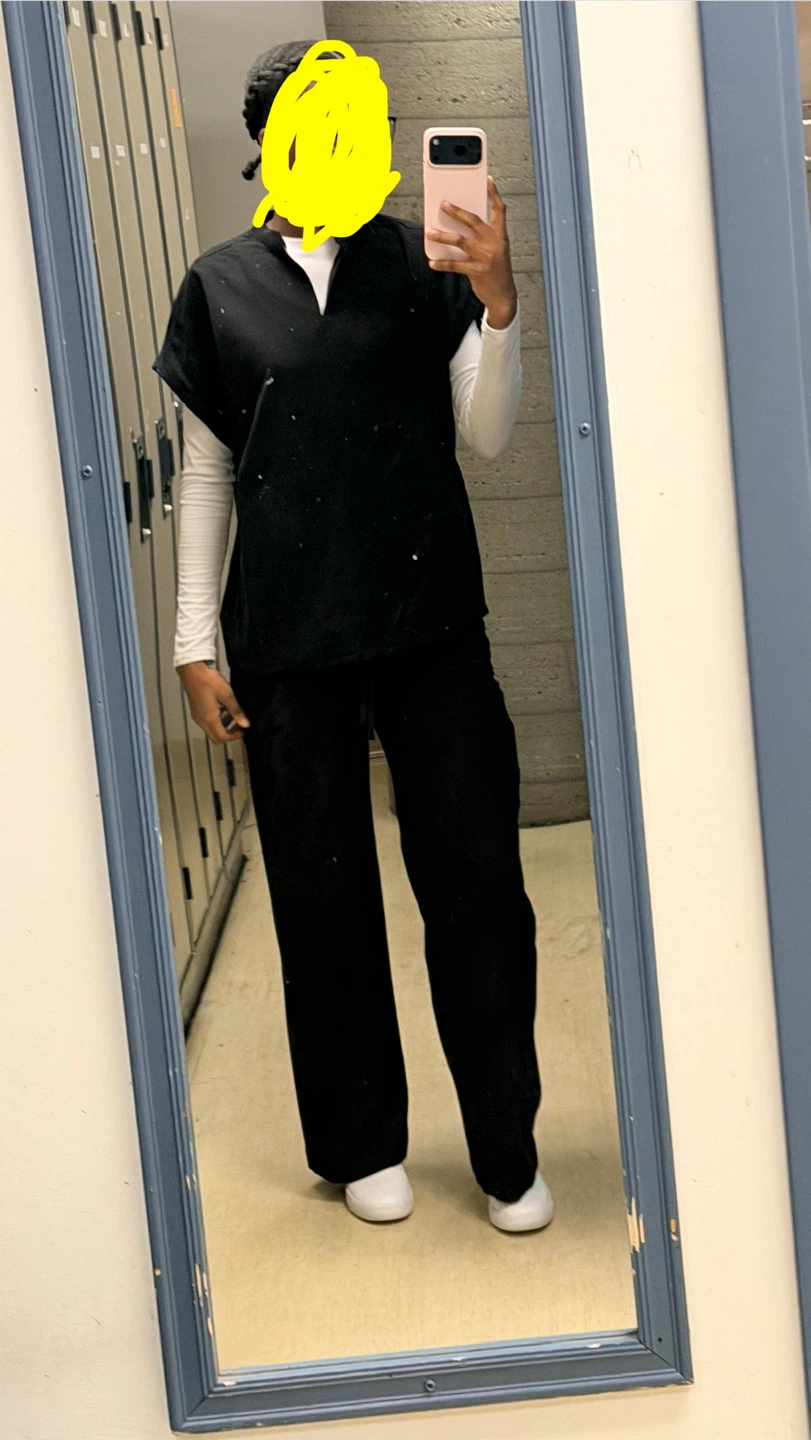 Black Scrub Set - Top and Pants