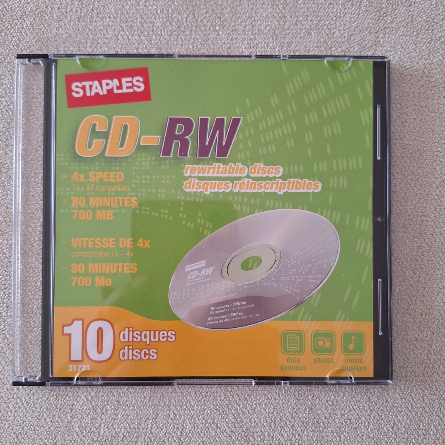 Staples CD-RW Rewritable Discs (10 Pack) - photo 2