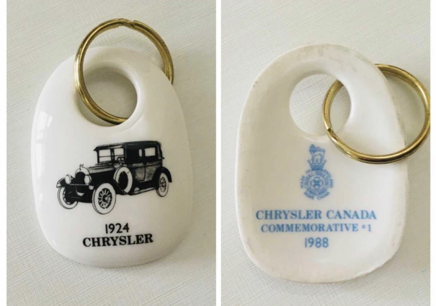 Chrysler Canada bone china Keychain 1988