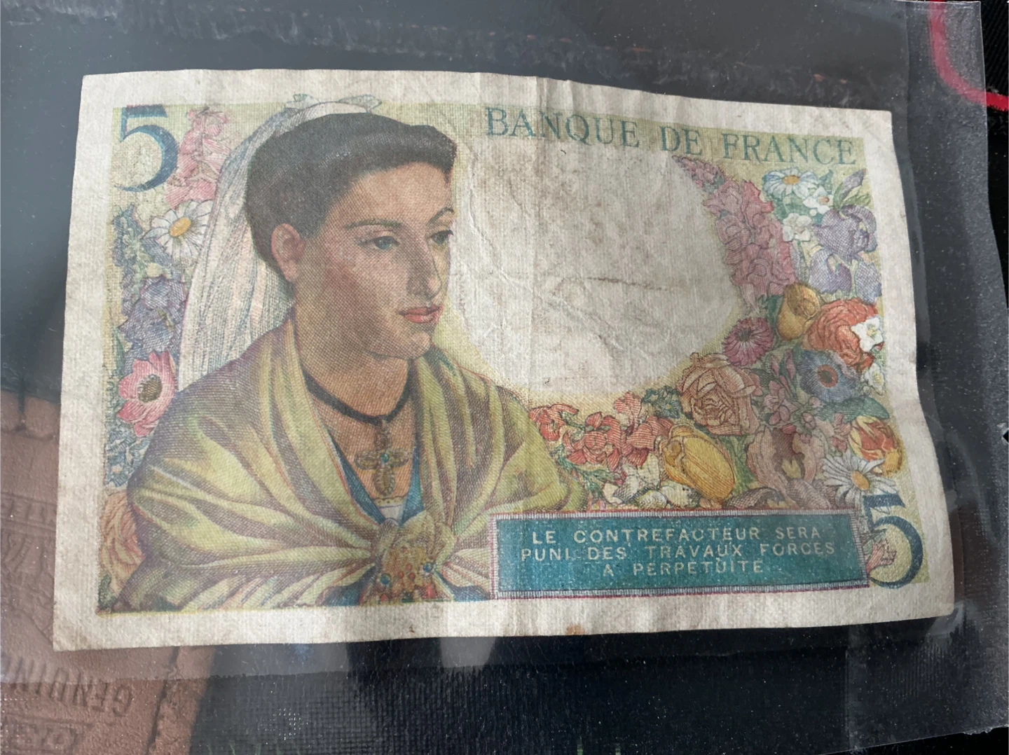 Antique WW2 Vichy France banknote