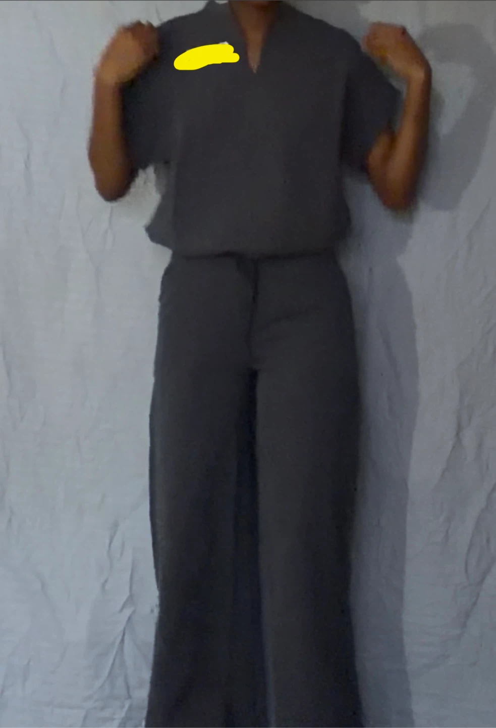 Dark Grey Scrub Set - Top and Pants