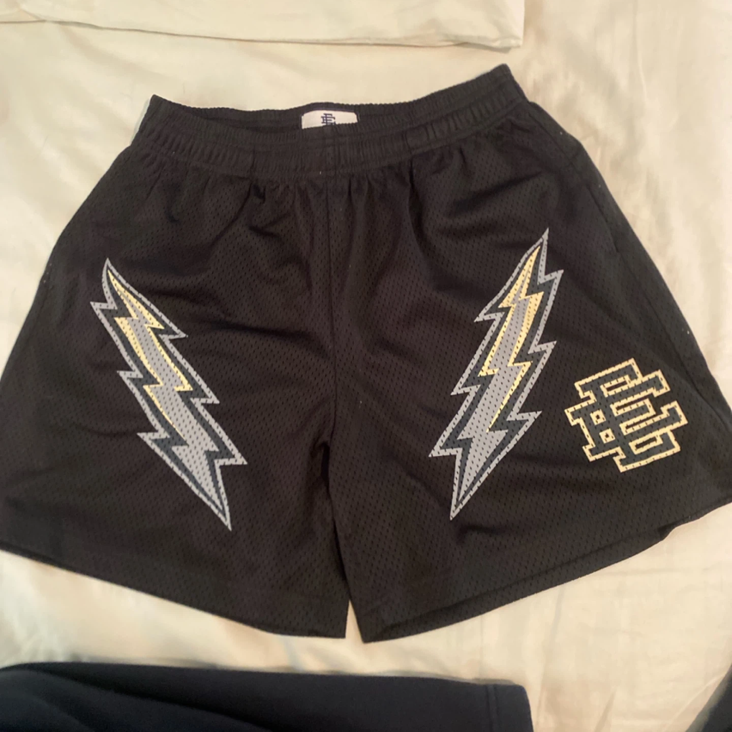 Eric Emanuel Bolt Black Yellow HL Shorts Size M - photo 2