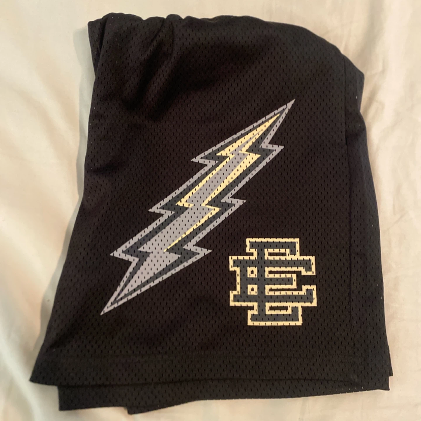 Eric Emanuel Bolt Black Yellow HL Shorts Size M