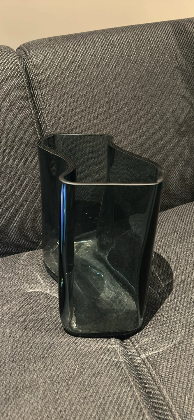 Krosno Poland Smoked Glass Wavy Vase - photo 2