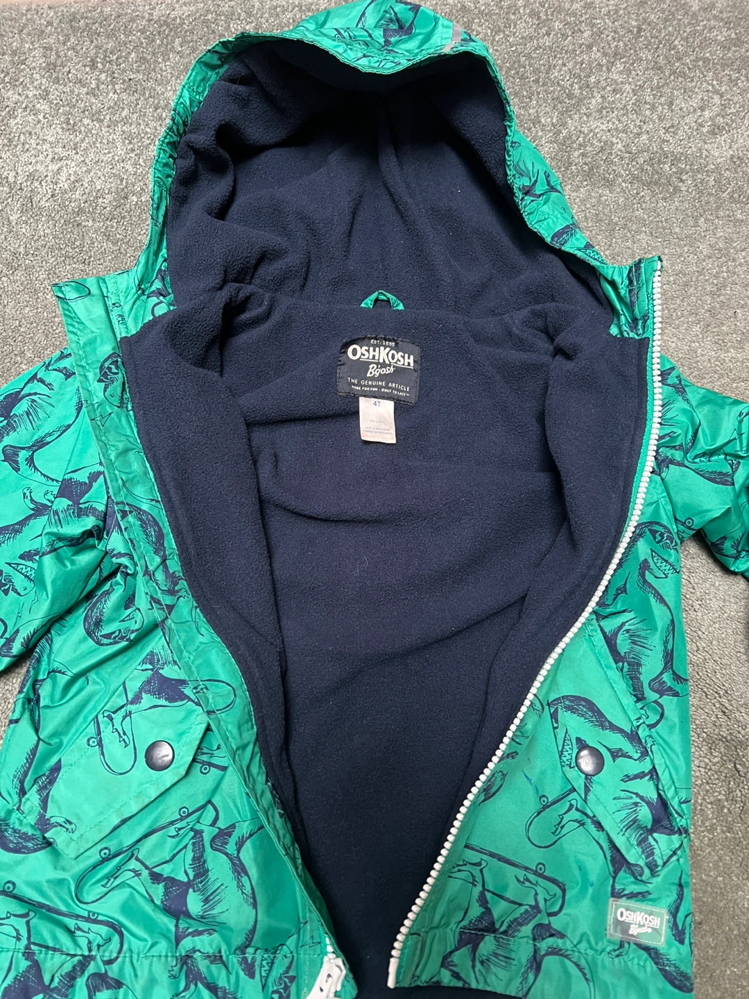OshKosh B'gosh Kids Dinosaur Rain Jacket & Striped Cardigan Set - photo 4