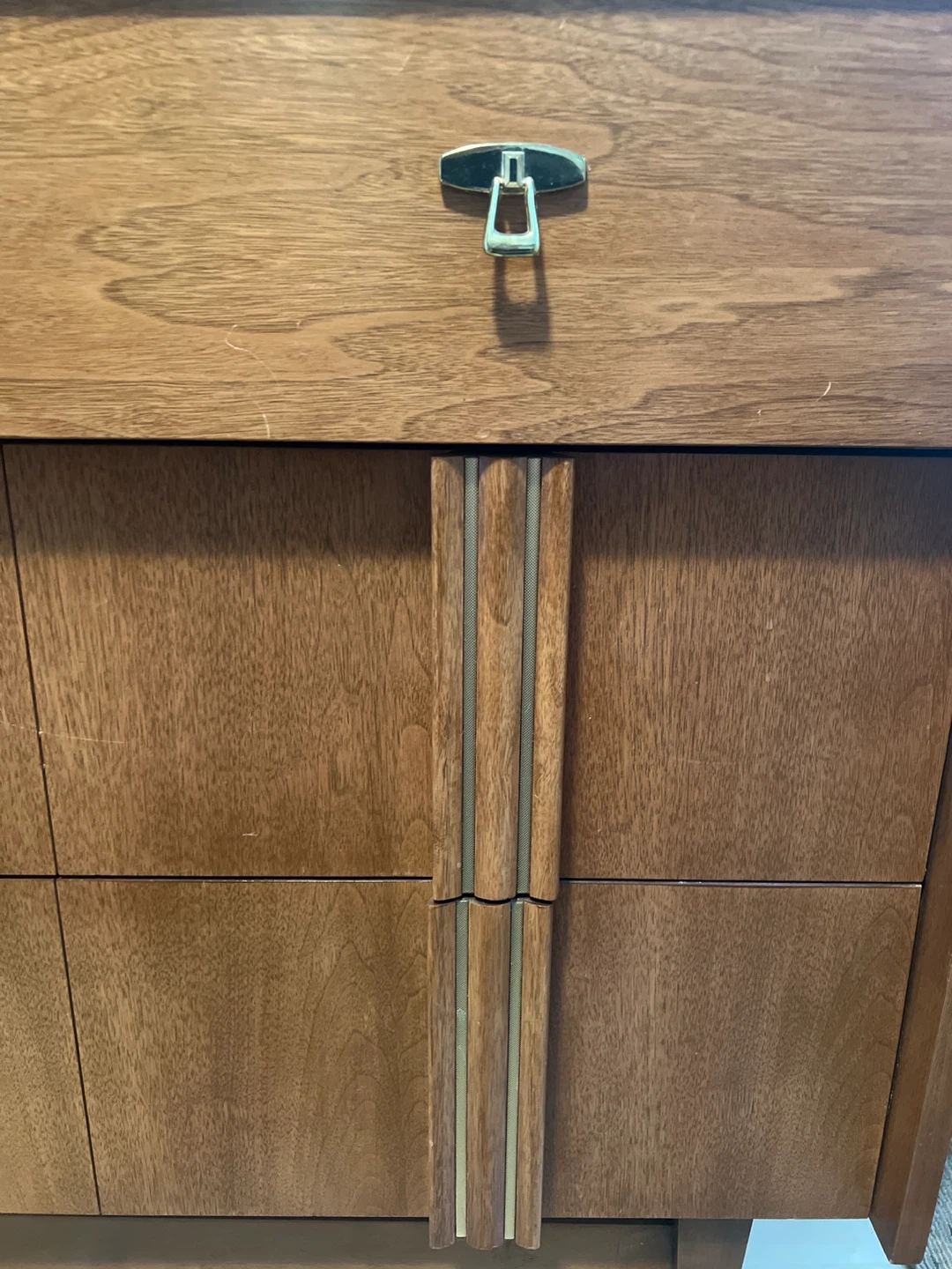 Mid-Century Wood Dresser with Mirror - photo 2