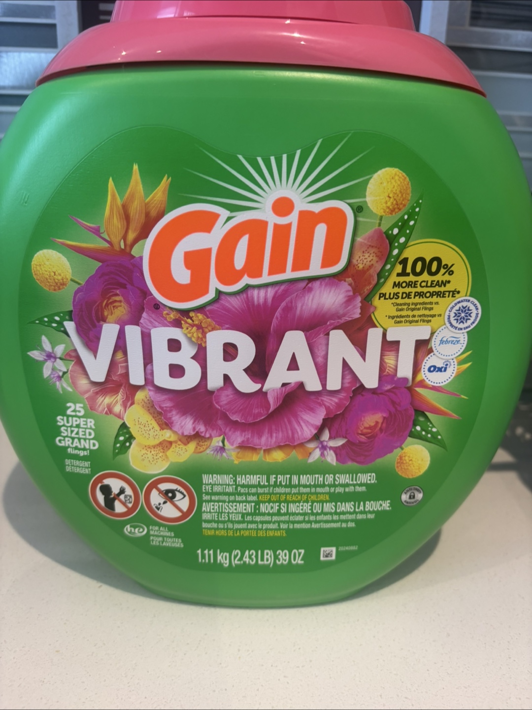 Gain Vibrant Laundry Detergent - 1.11 kg - photo 2
