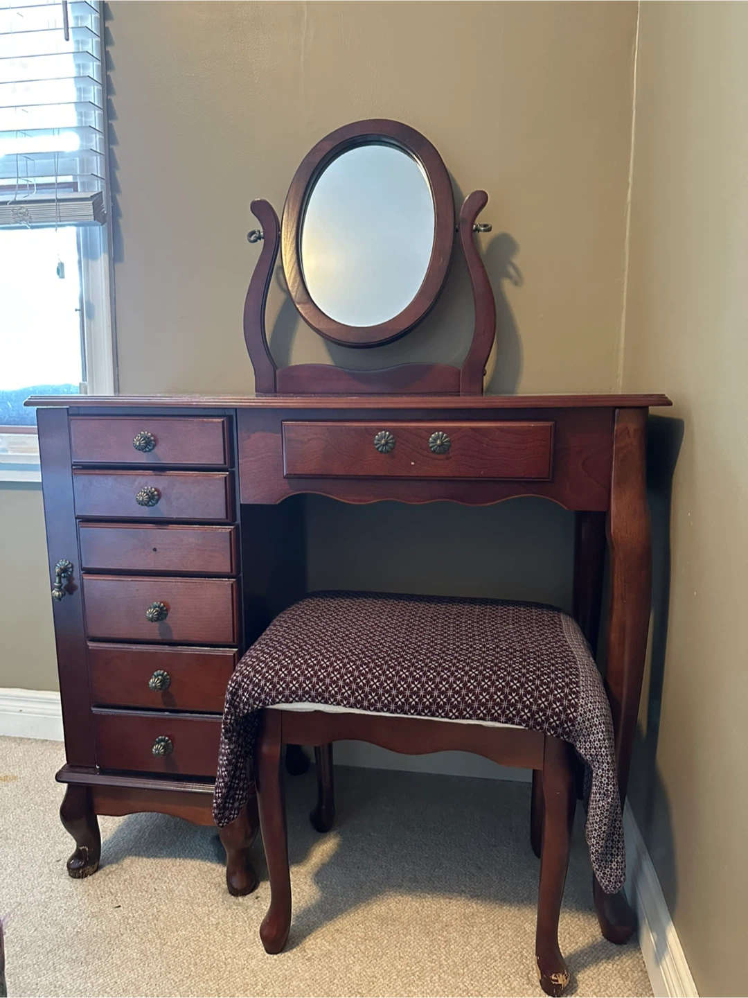 Dressing table and seat