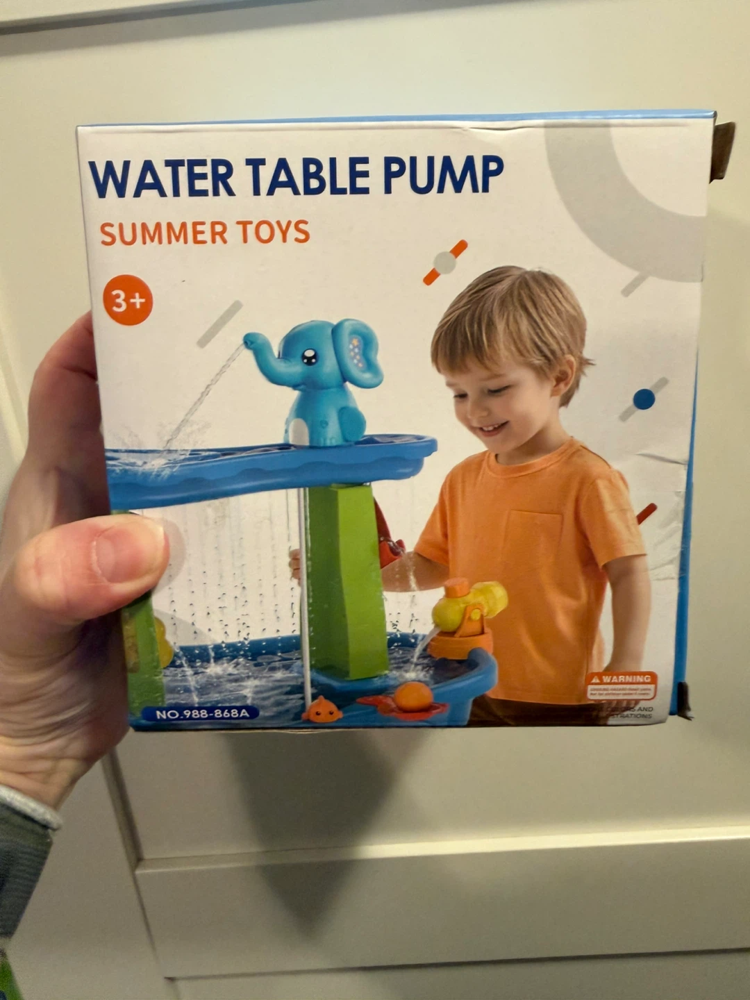 Blue Elephant Water Table Pump Summer Toy
