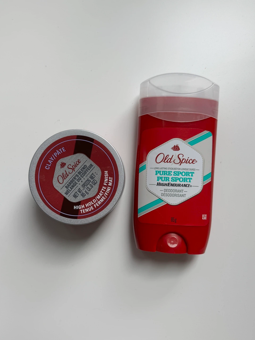 Old Spice Barber's Blend Clay Paste & Pure Sport Deodorant Stick