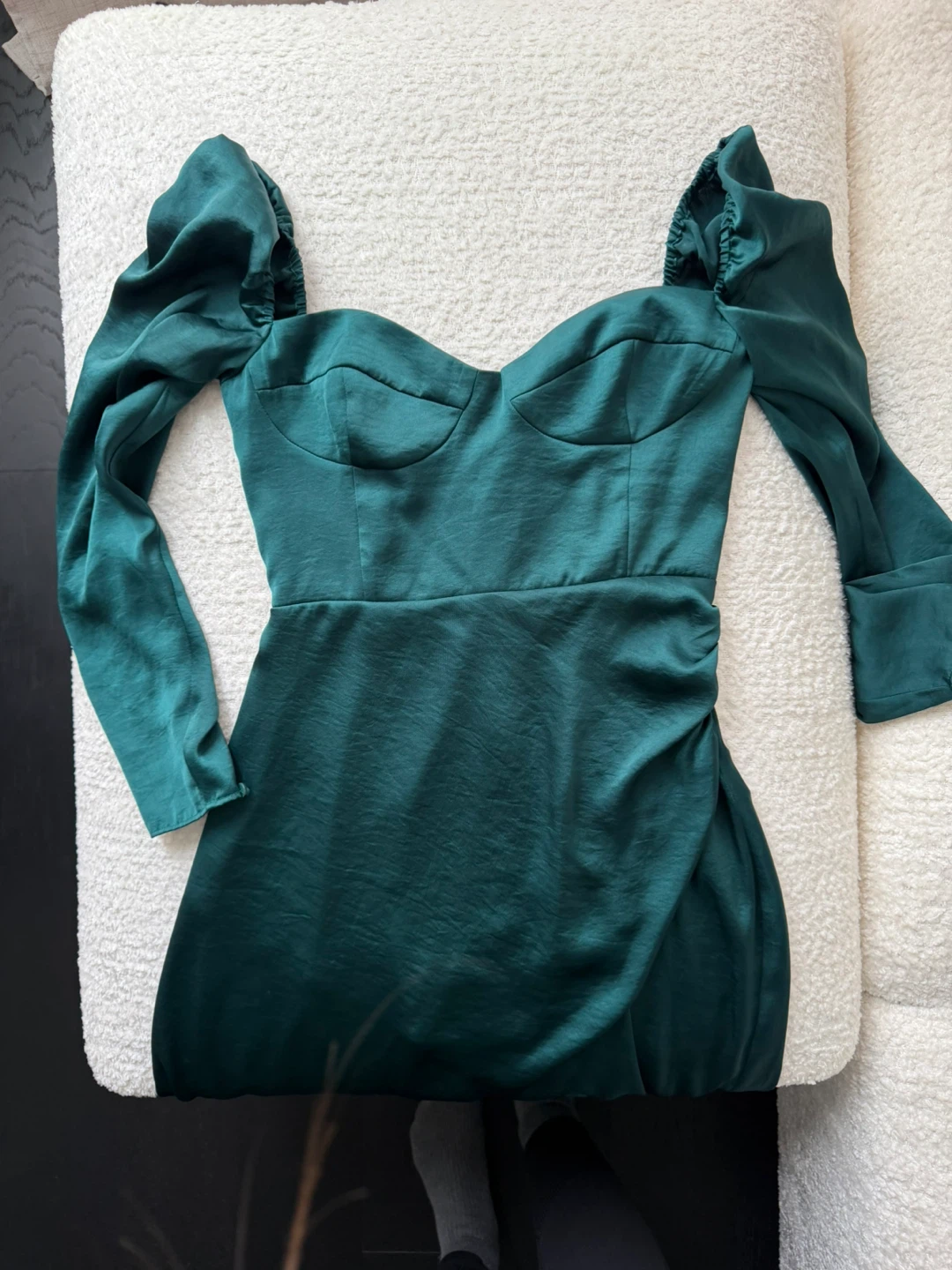 Wilfred dress - emerald green satin  size 0 - photo 4