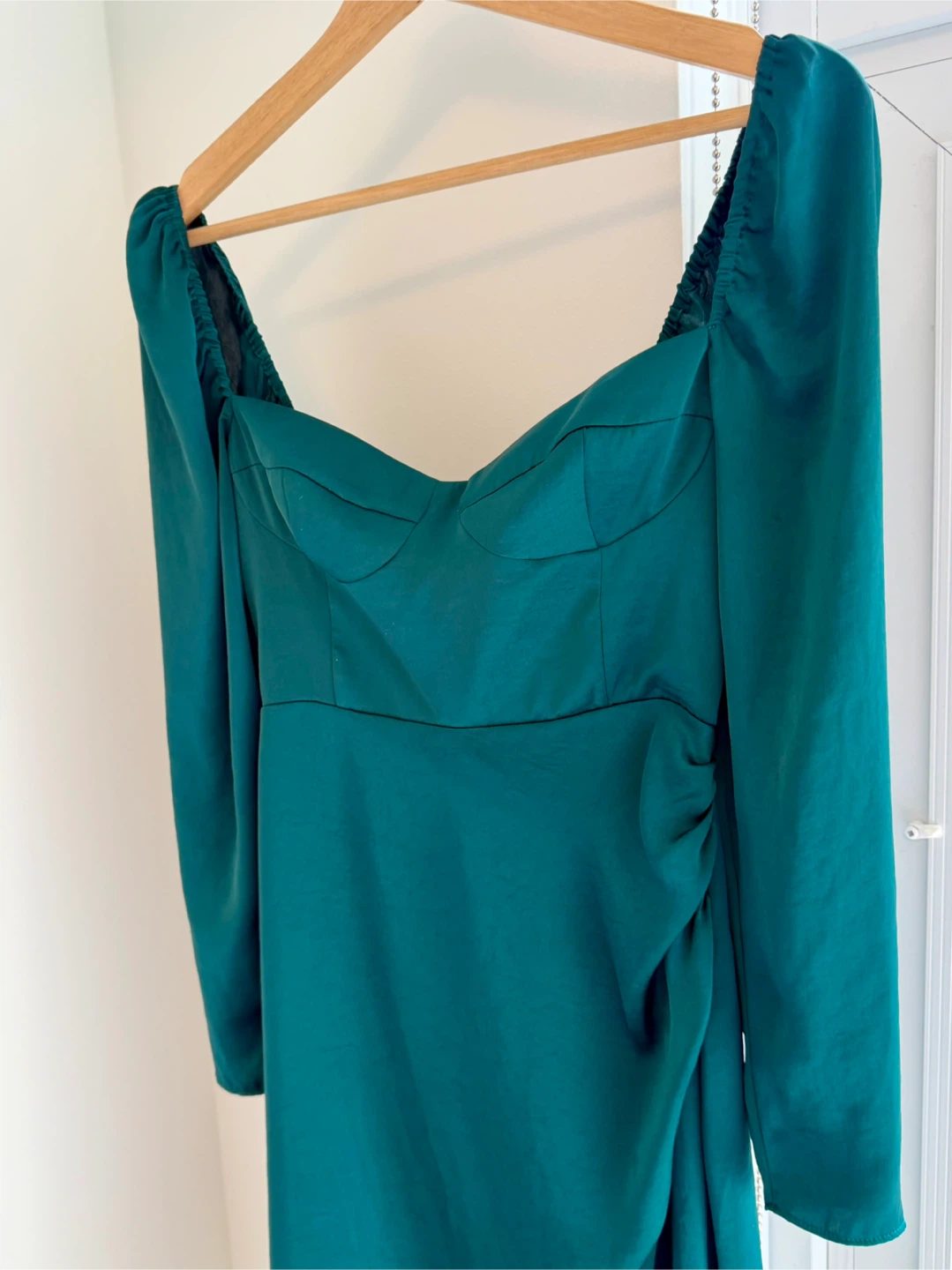 Wilfred dress - emerald green satin  size 0 - photo 2