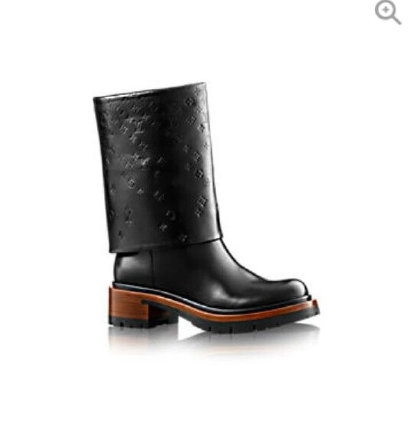 Louis Vuitton Black Leather Monogram Boots
