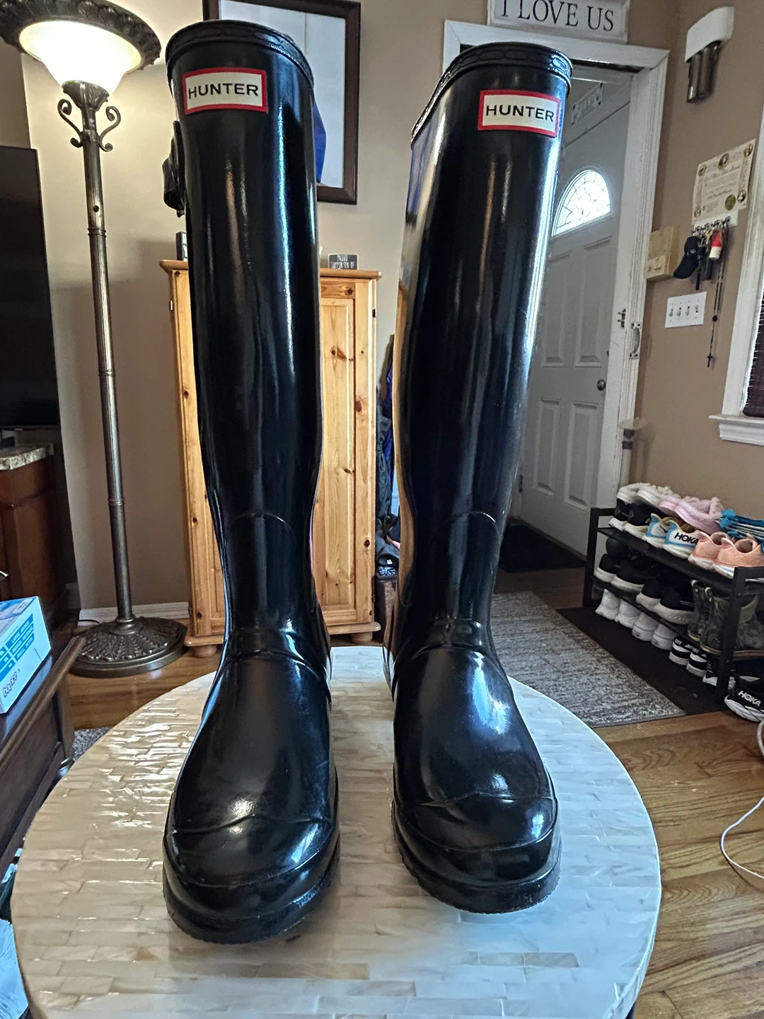 Tall Hunter Boots/Size 8/Like New/Glossy Black