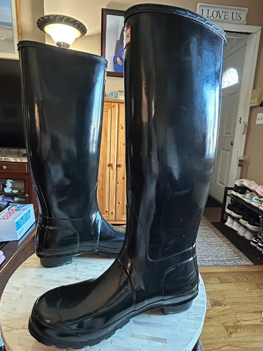 Tall Hunter Boots/Size 8/Like New/Glossy Black - photo 3