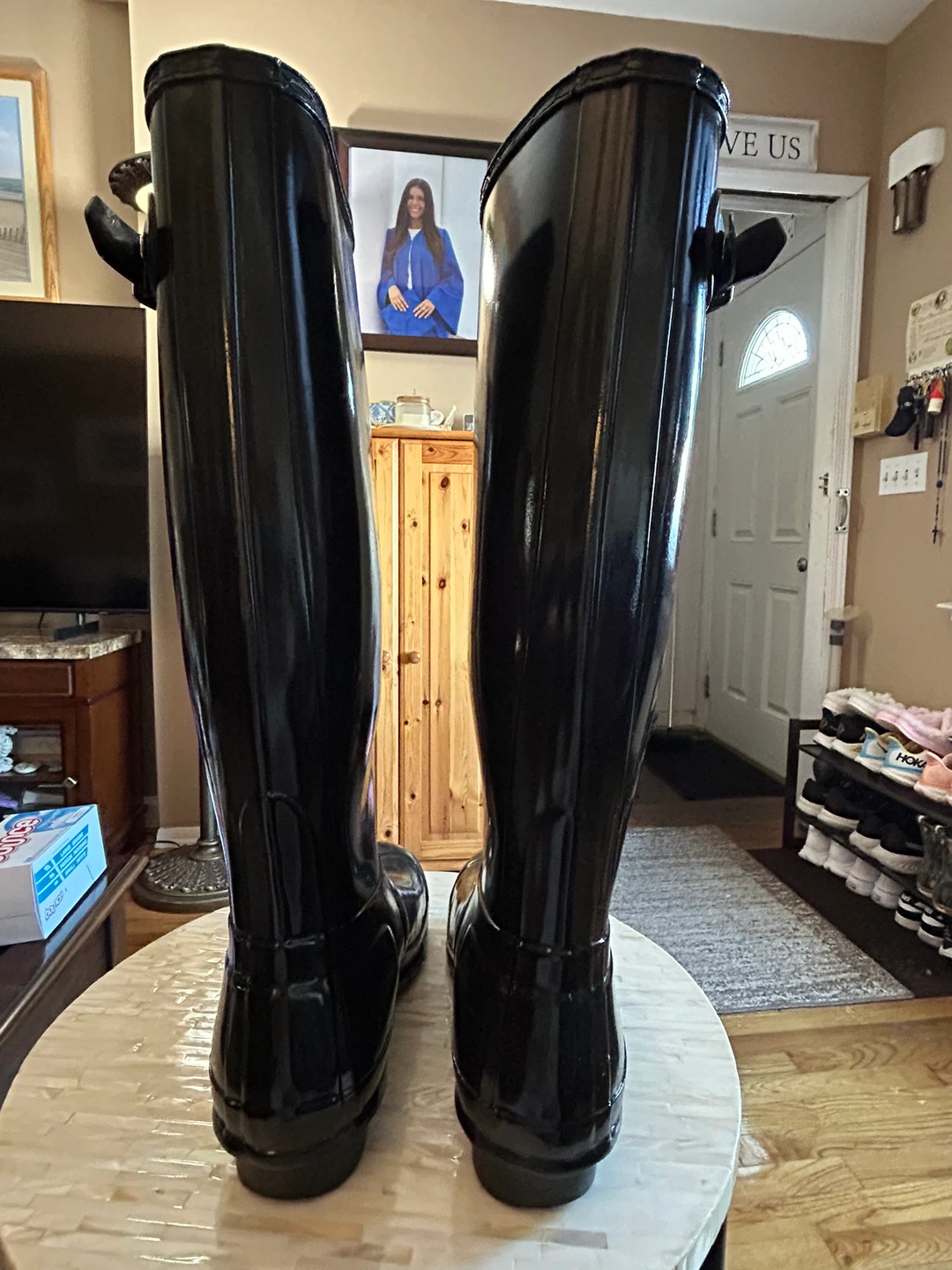 Tall Hunter Boots/Size 8/Like New/Glossy Black - photo 2