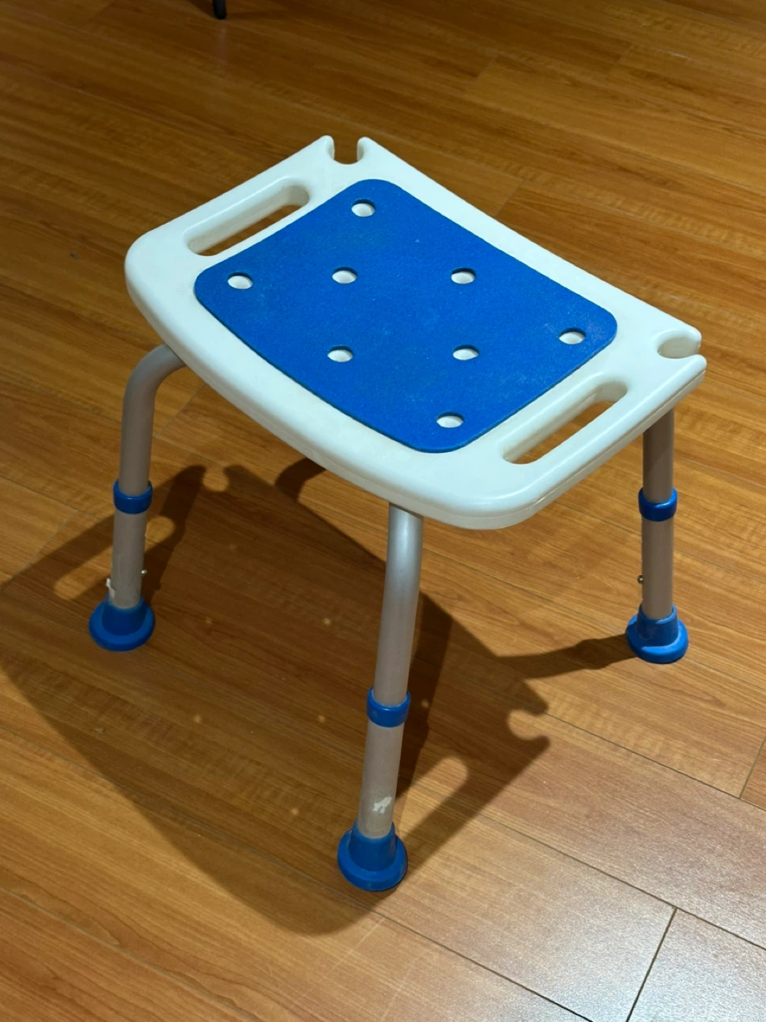 Adjustable Shower Chair with Blue Seat - photo 2
