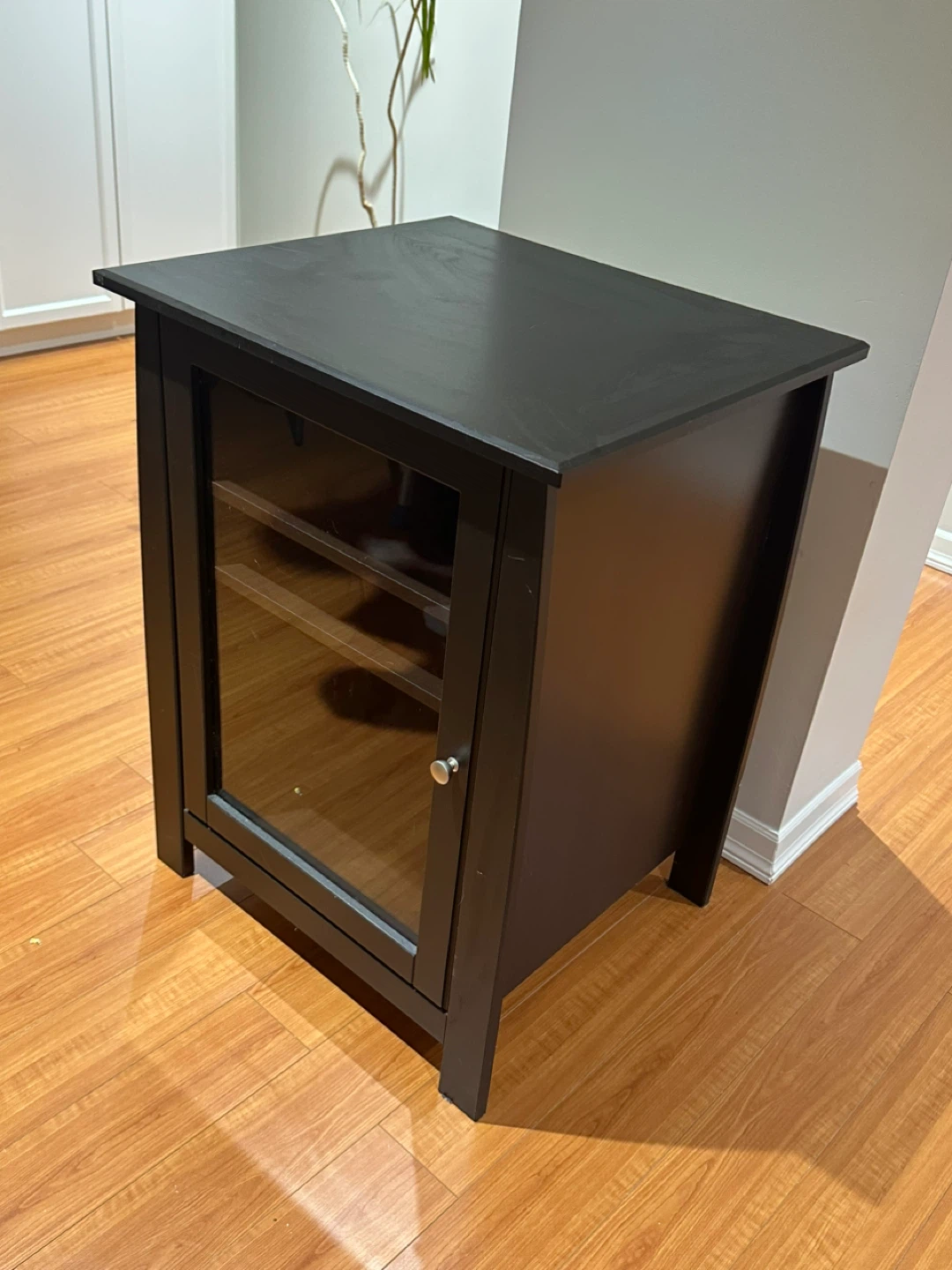 Cute ! Dark Brown Media Cabinet with Glass Door - photo 3