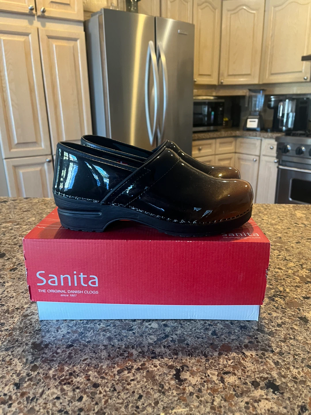Sanita Black Patent Clogs - photo 2