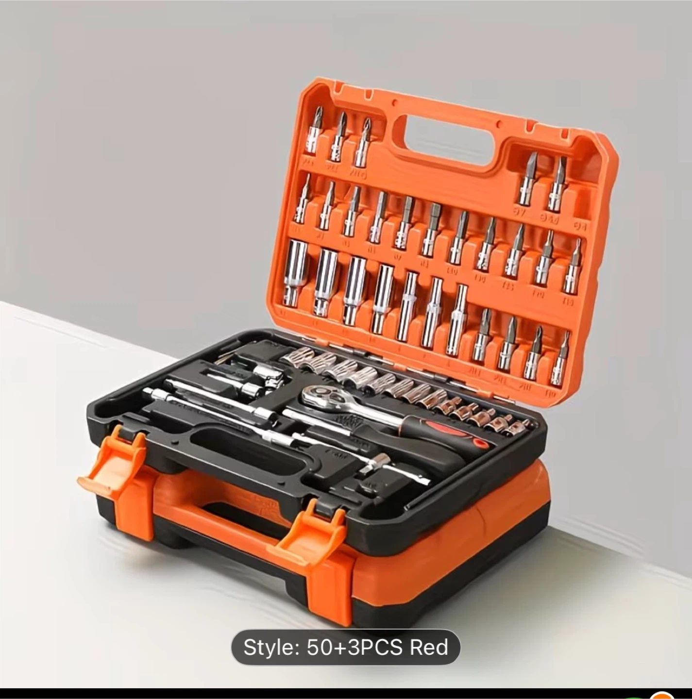 53 Piece 1/4" Socket Set with Bits and Storage Box - photo 2