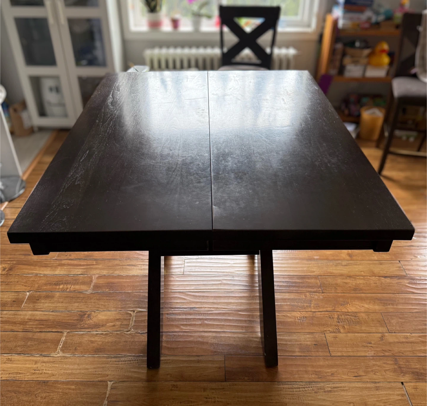 Dark Wood Dining Table and 4 Chairs Set - photo 2