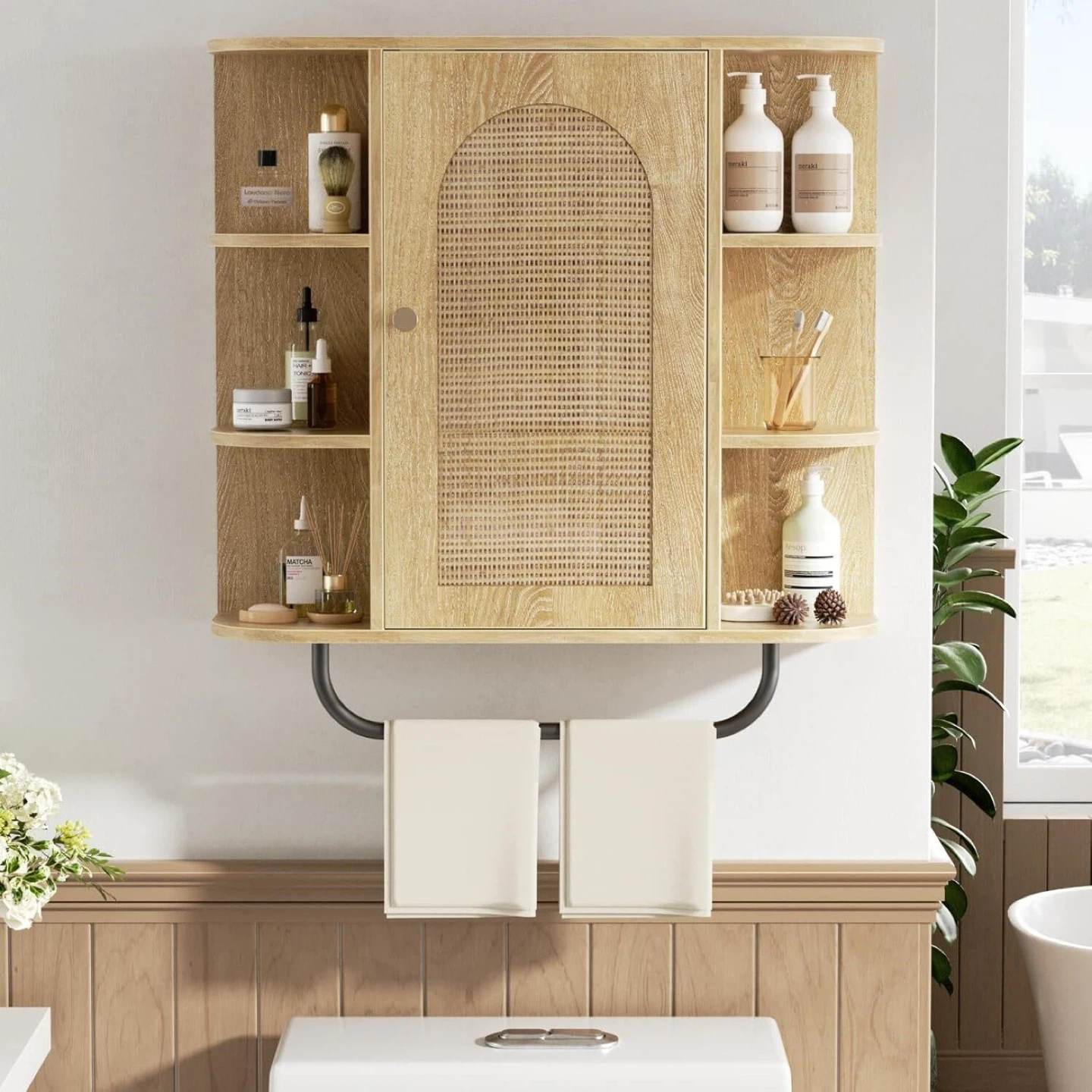 New Rattan Arch Wall Cabinet