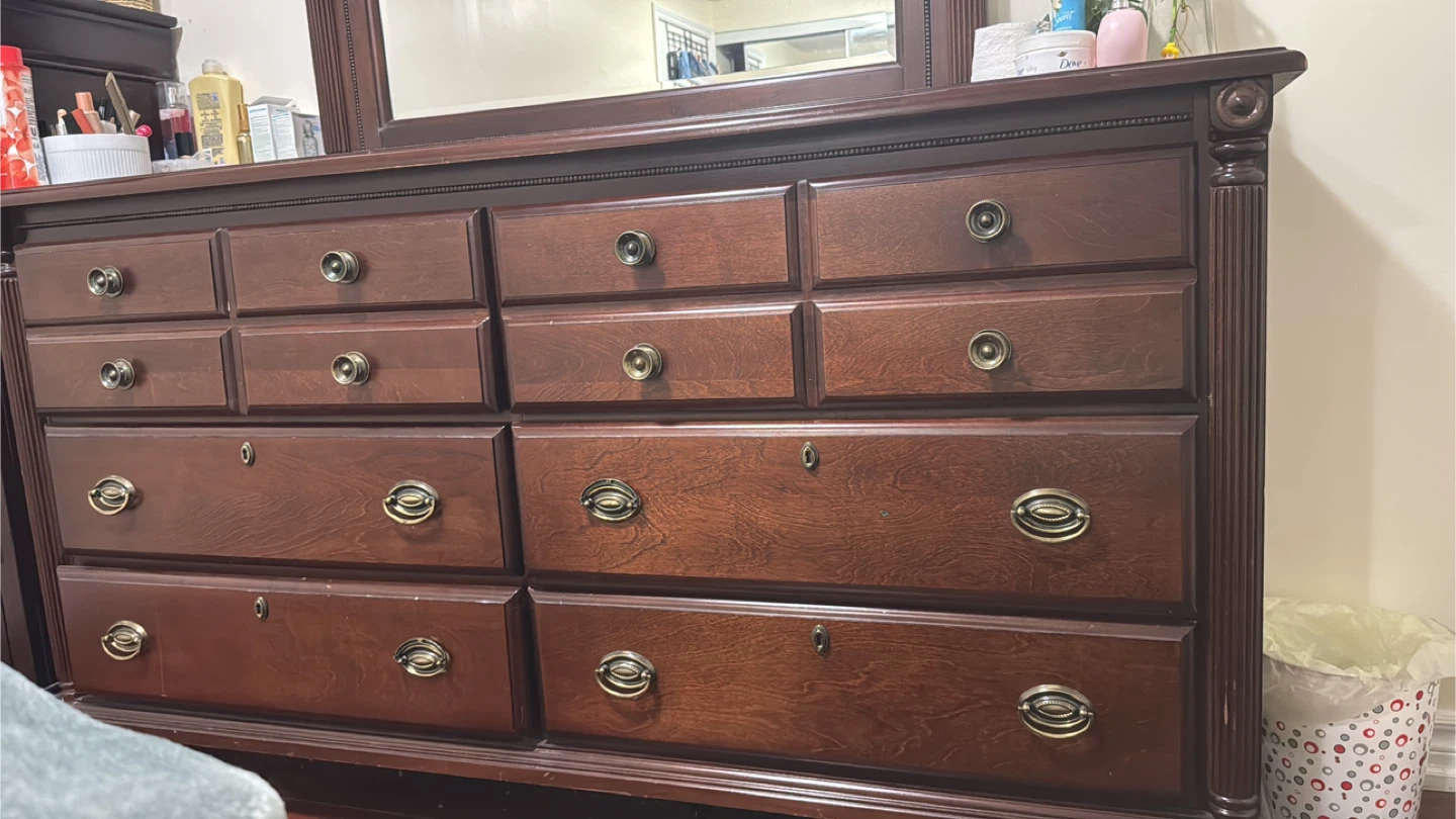 Wooden Dresser with Mirror - photo 2