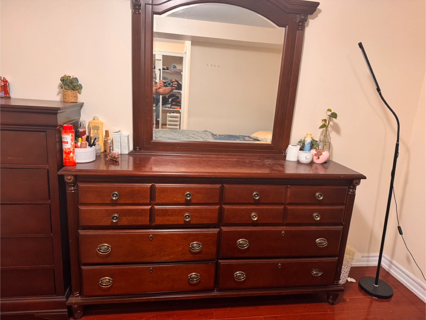 Wooden Dresser with Mirror