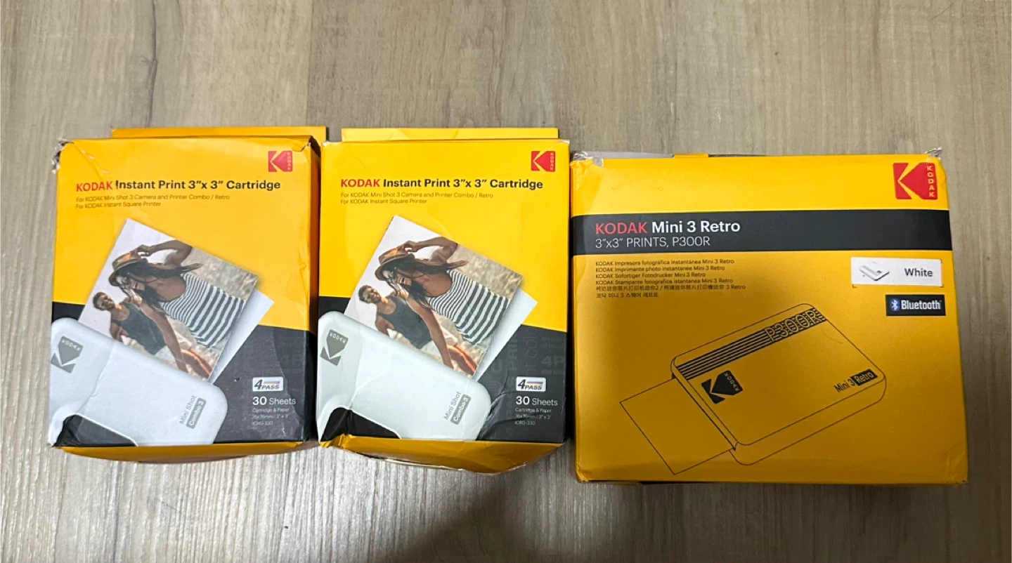 KODAK Mini 3 Retro Photo Printer with 2x 3"x3" Cartridges