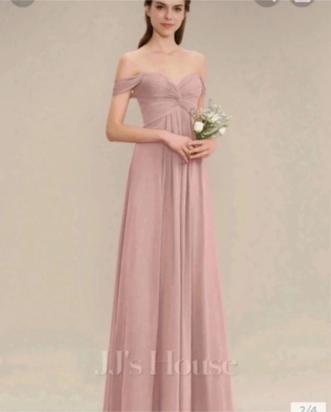 Dusty rose chiffon dress-us size 8