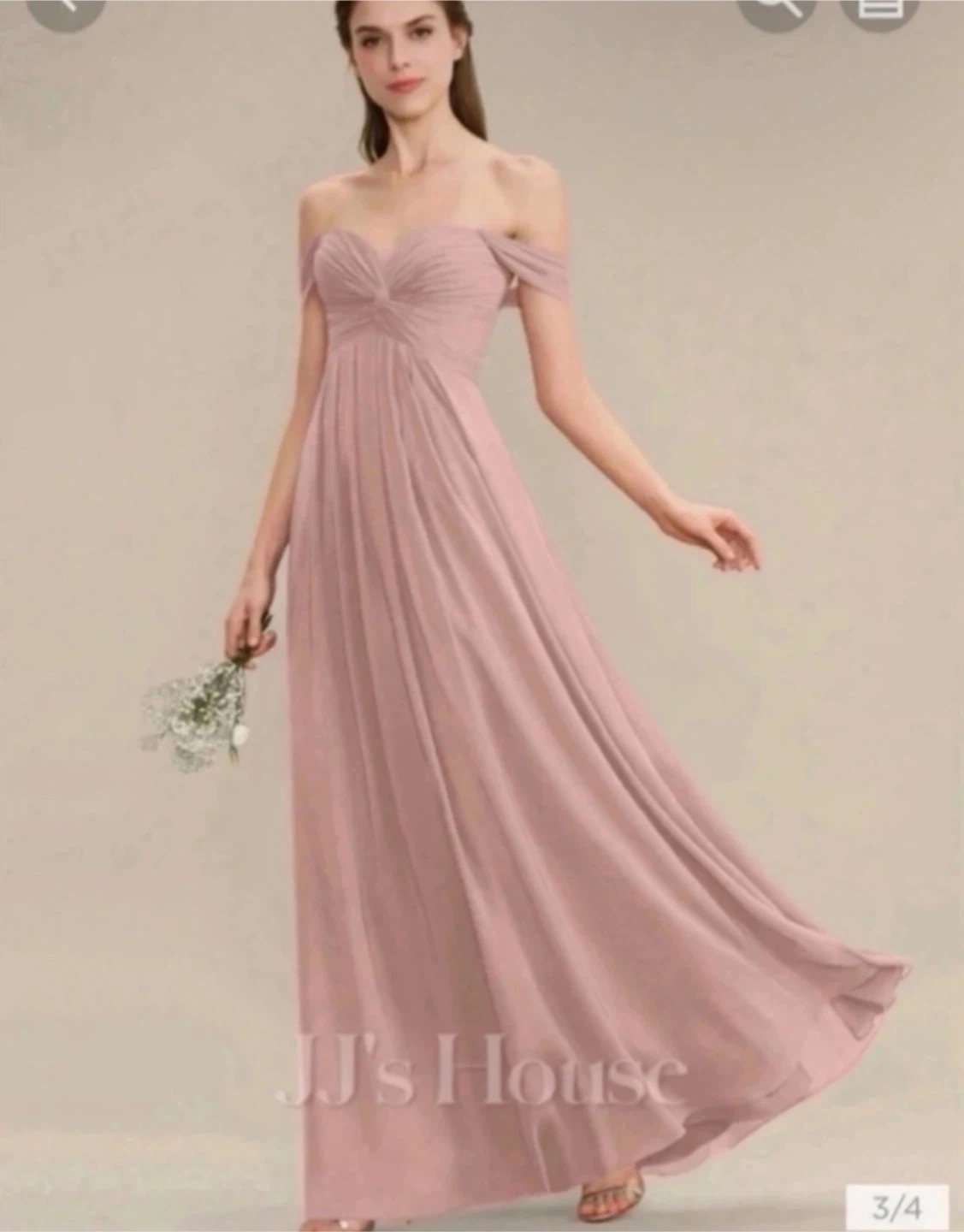 Dusty rose chiffon dress-us size 8 - photo 2